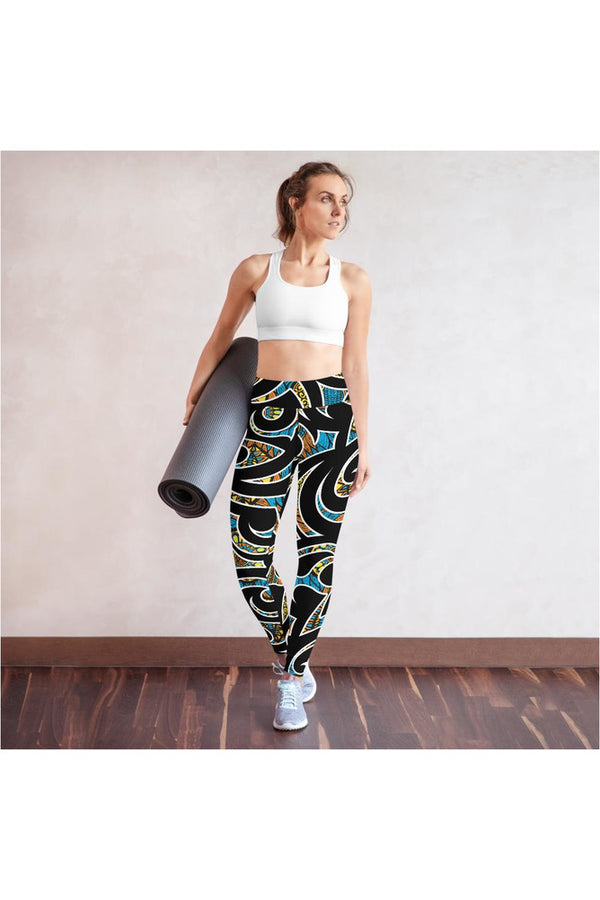 Kente Scroll Yoga Leggings - Objet D'Art