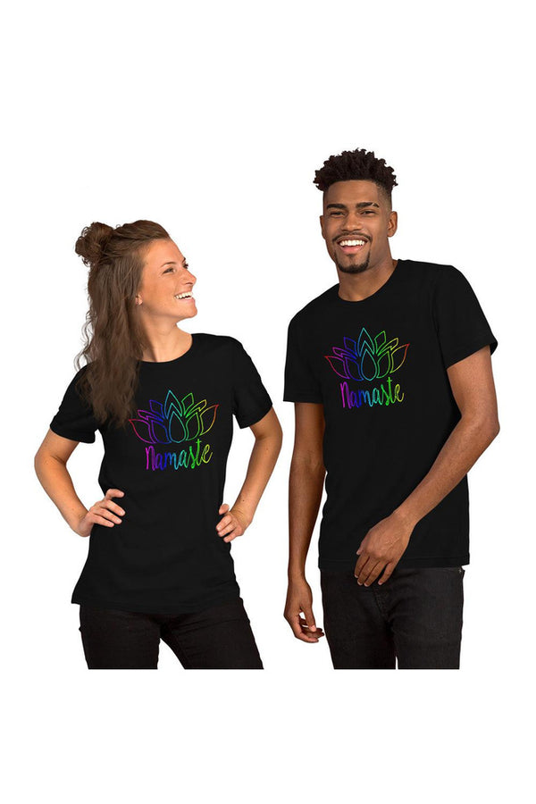 Namaste Rainbow Short-Sleeve Unisex T-Shirt - Objet D'Art