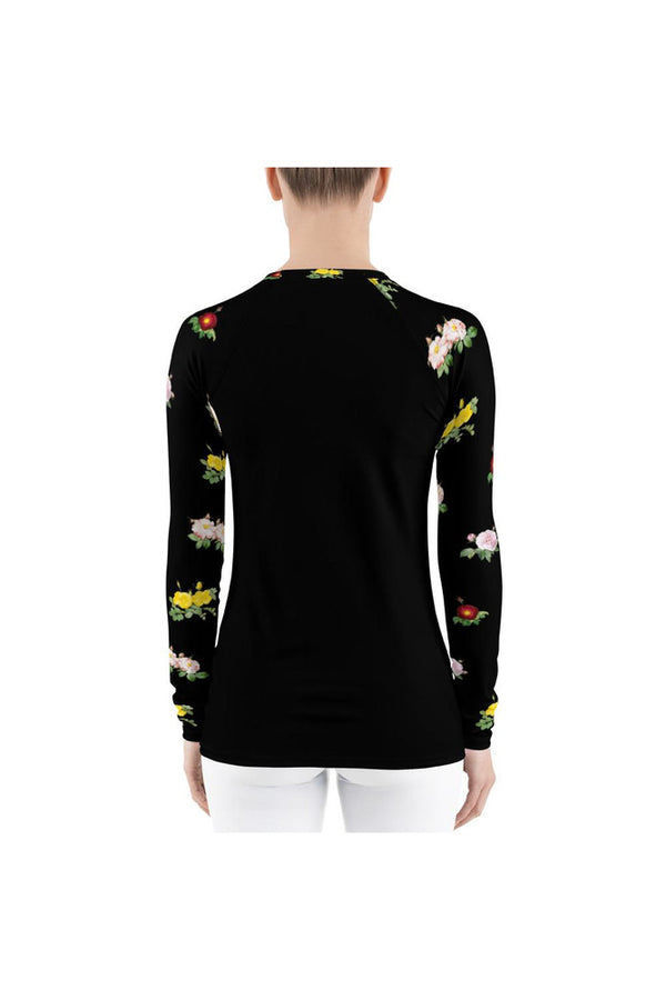 Floral Women's Rash Guard - Objet D'Art