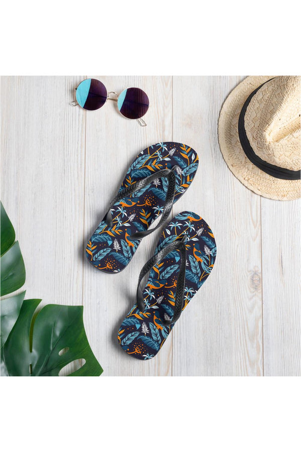 Turmeric-Chested Tropical Bird Flip-Flops - Objet D'Art