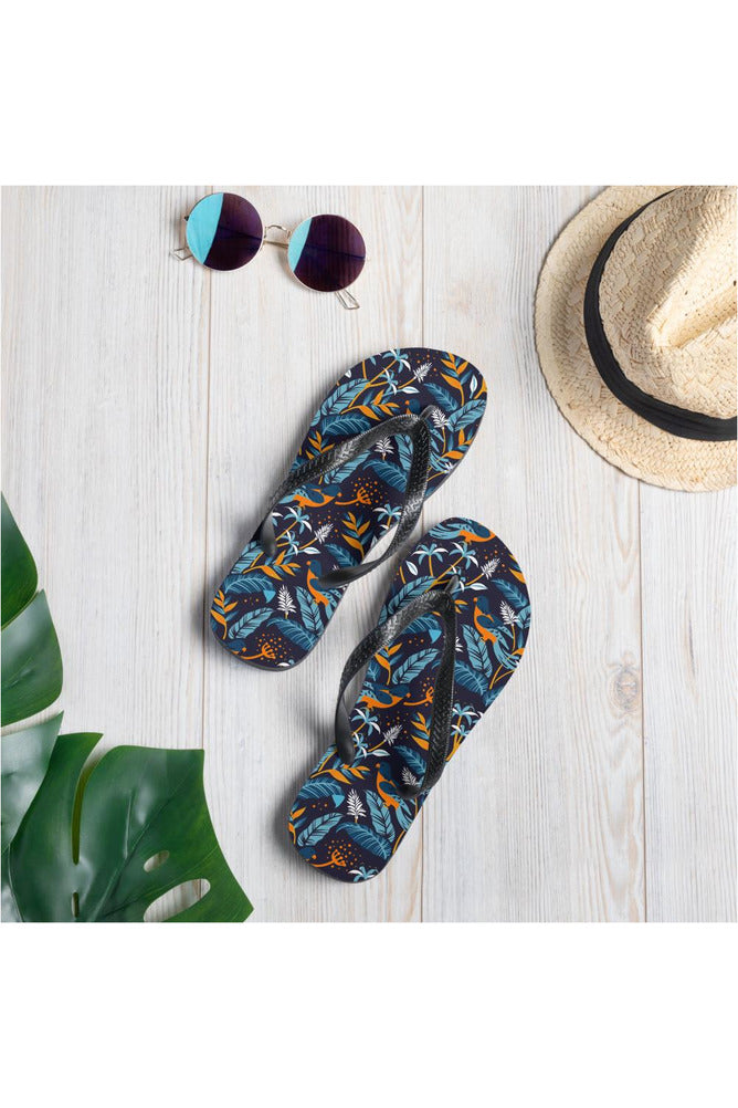 Turmeric-Chested Tropical Bird Flip-Flops - Objet D'Art