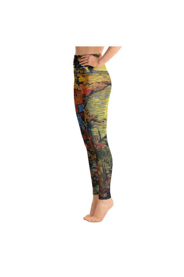 Red Vineyard - Van Gogh - Yoga Leggings - Objet D'Art