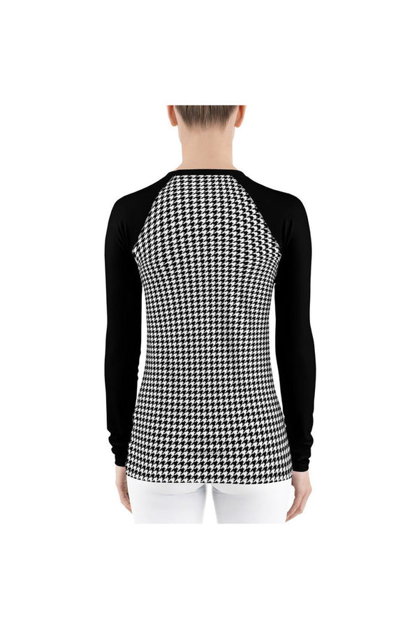 Micro Houndstooth Women's Rash Guard - Objet D'Art