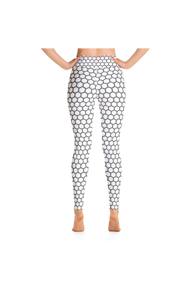 White Honeycomb Yoga Leggings - Objet D'Art