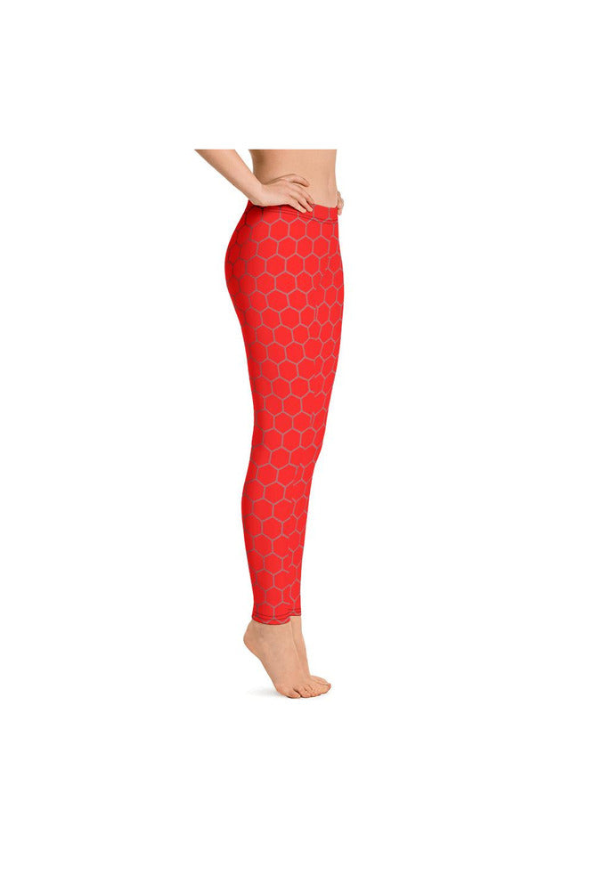 Red Honeycomb Leggings - Objet D'Art