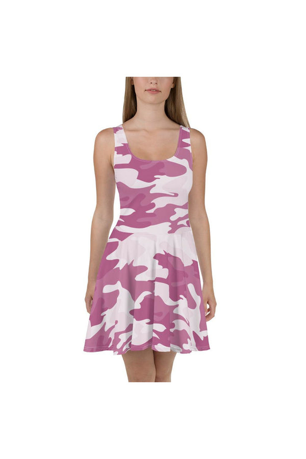Hidden In Plain Salmon Skater Dress - Objet D'Art