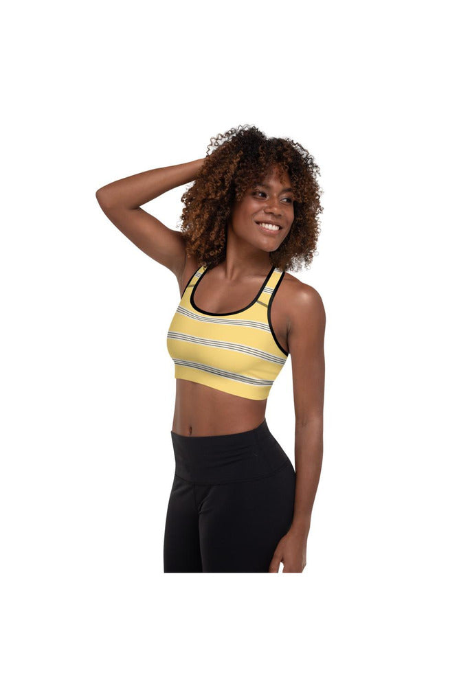 Gold Stripes Padded Sports Bra - Objet D'Art