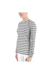 Striped Women's Rash Guard - Objet D'Art