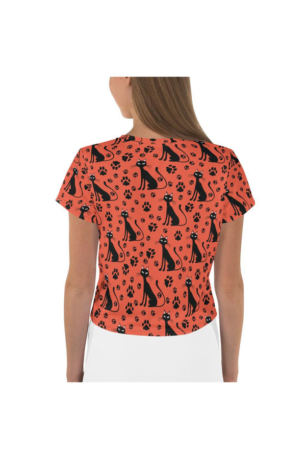 Scaredy-Cat All-Over Print Crop Tee - Objet D'Art