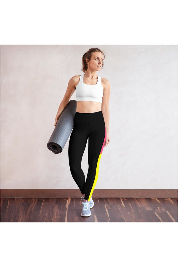Pink/Yellow/Black Yoga Leggings - Objet D'Art