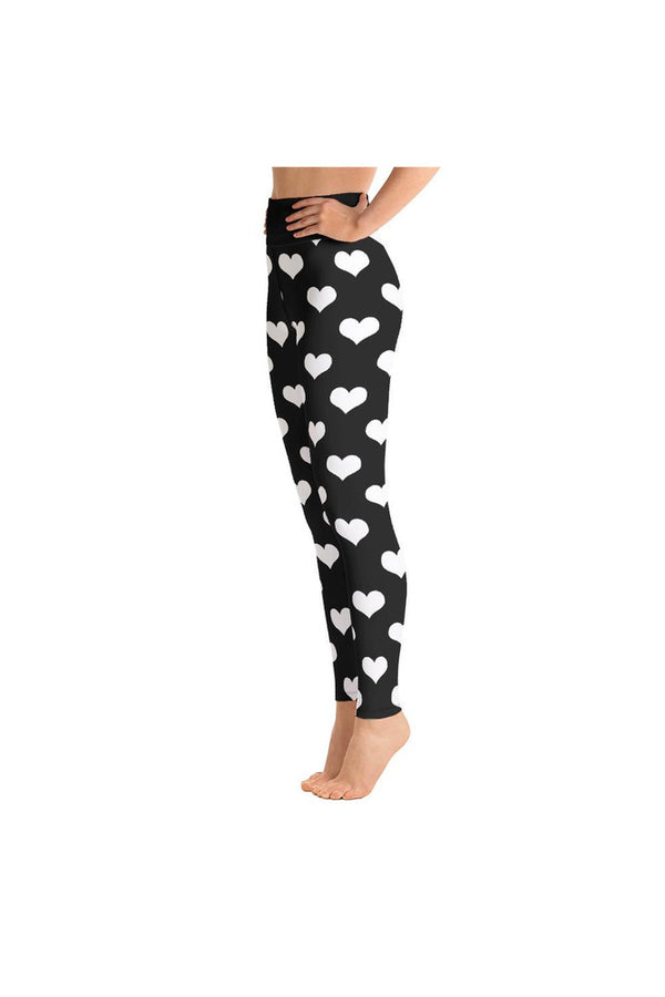 Hearts Print Yoga Leggings - Objet D'Art