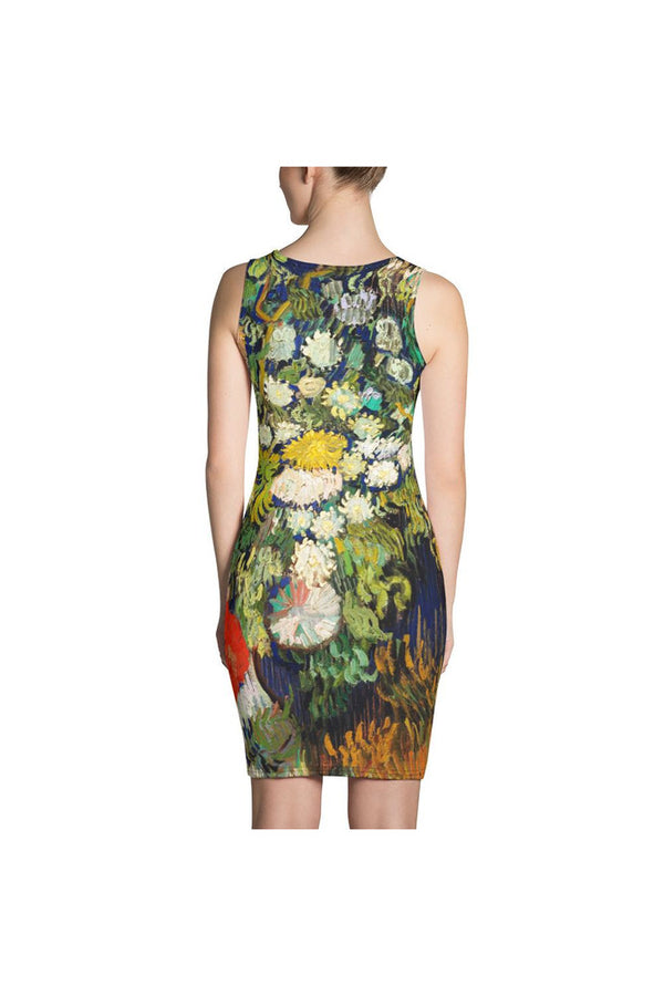 Bouquet of Flowers in a Vase by Vincent Van Gogh Sublimation Cut & Sew Dress - Objet D'Art