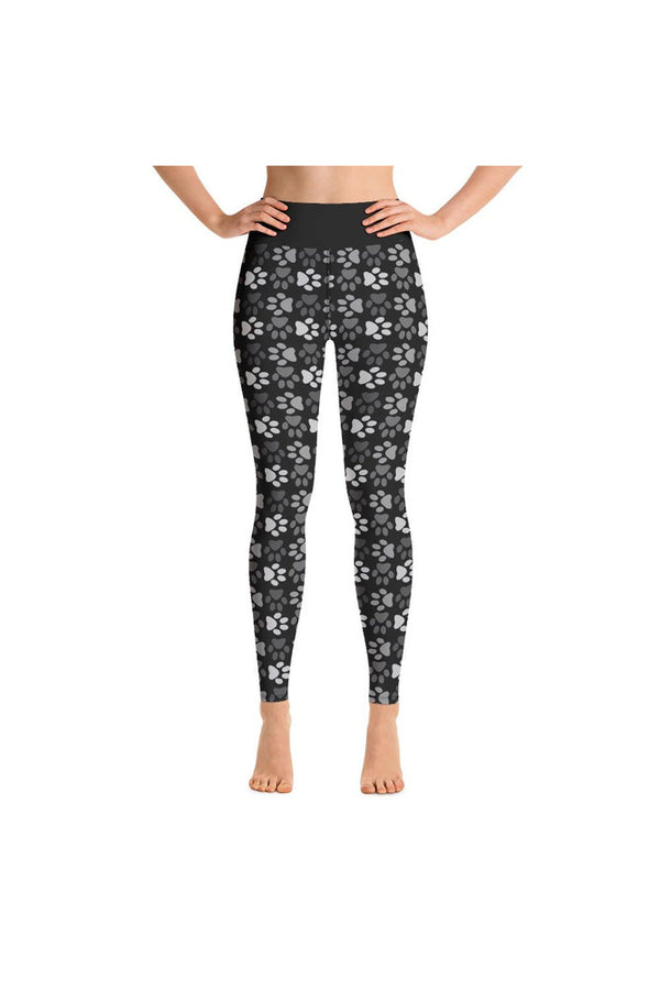Paw Print Pattern Yoga Leggings - Objet D'Art