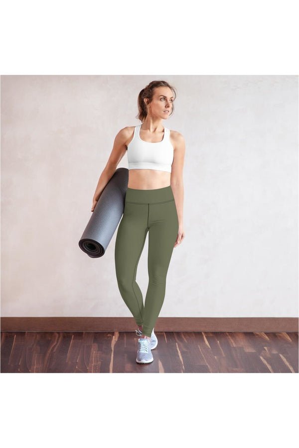 Pepper Stem Green Yoga Leggings - Objet D'Art