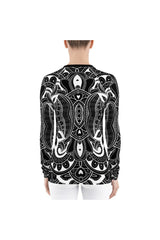 Black and White Embellishments Women's Rash Guard - Objet D'Art