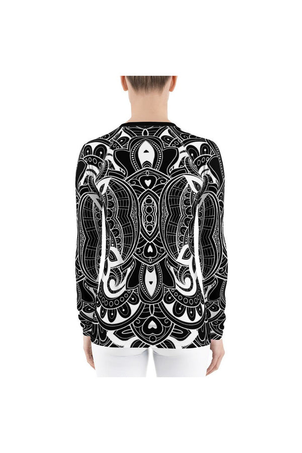 Black and White Embellishments Women's Rash Guard - Objet D'Art