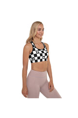 Checkered Hearts Padded Sports Bra - Objet D'Art