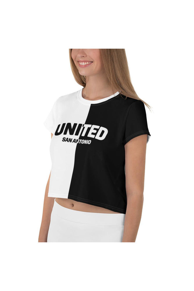 Black and White United Crop Tee - Objet D'Art