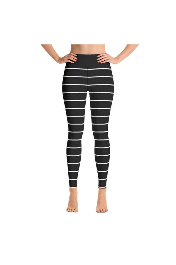 Black Striped Yoga Leggings - Objet D'Art