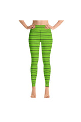 Lime Micro Stripes Yoga Leggings - Objet D'Art