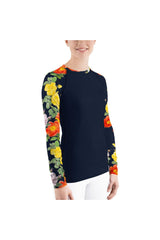 Floral Women's Rash Guard - Objet D'Art