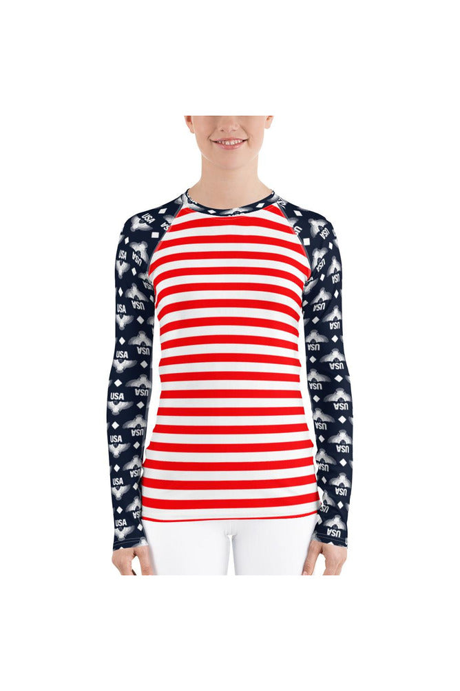 USA Eagle & Stripes Women's Rash Guard - Objet D'Art