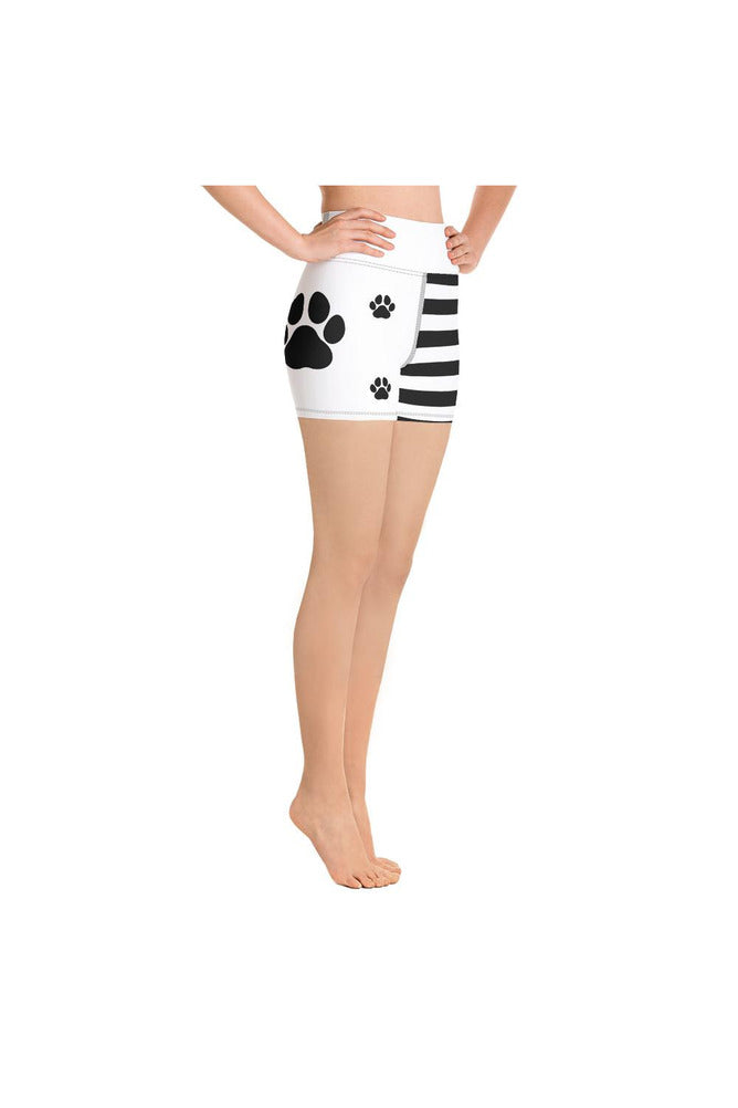 Paws & Stripes Yoga Shorts - Objet D'Art