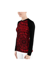 Red & Black Mandala Women's Rash Guard - Objet D'Art