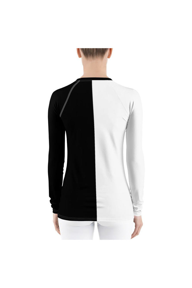 Black and White Women's Rash Guard - Objet D'Art