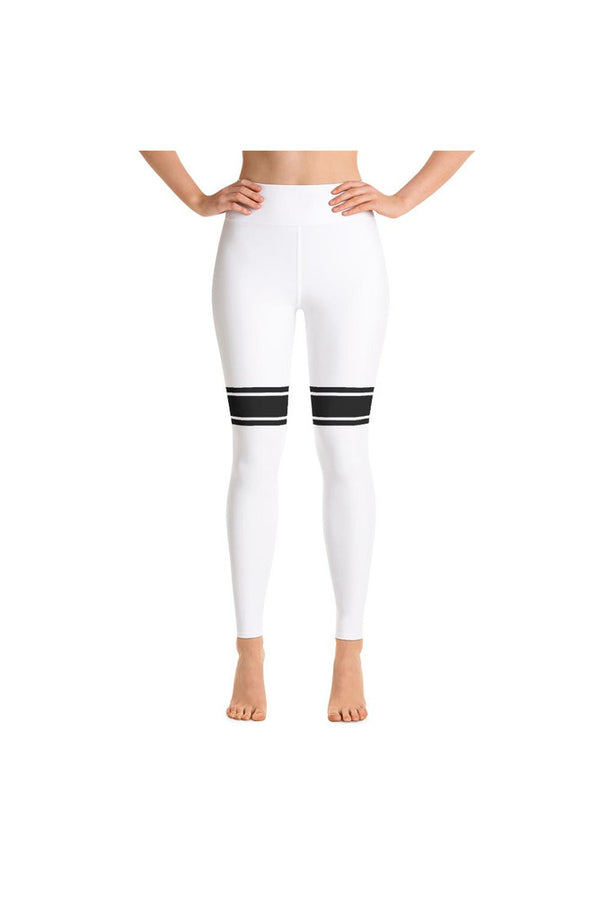White Banded Yoga Leggings - Objet D'Art