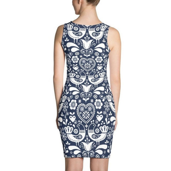 Nordic Bird Sublimation Dress - Objet D'Art