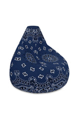 Classic Blue Bandana Bean Bag Chair w/ filling - Objet D'Art