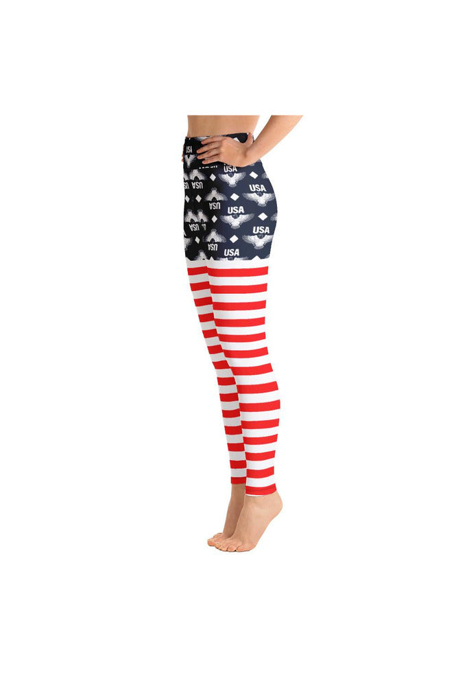USA Eagle Stripes Yoga Leggings - Objet D'Art