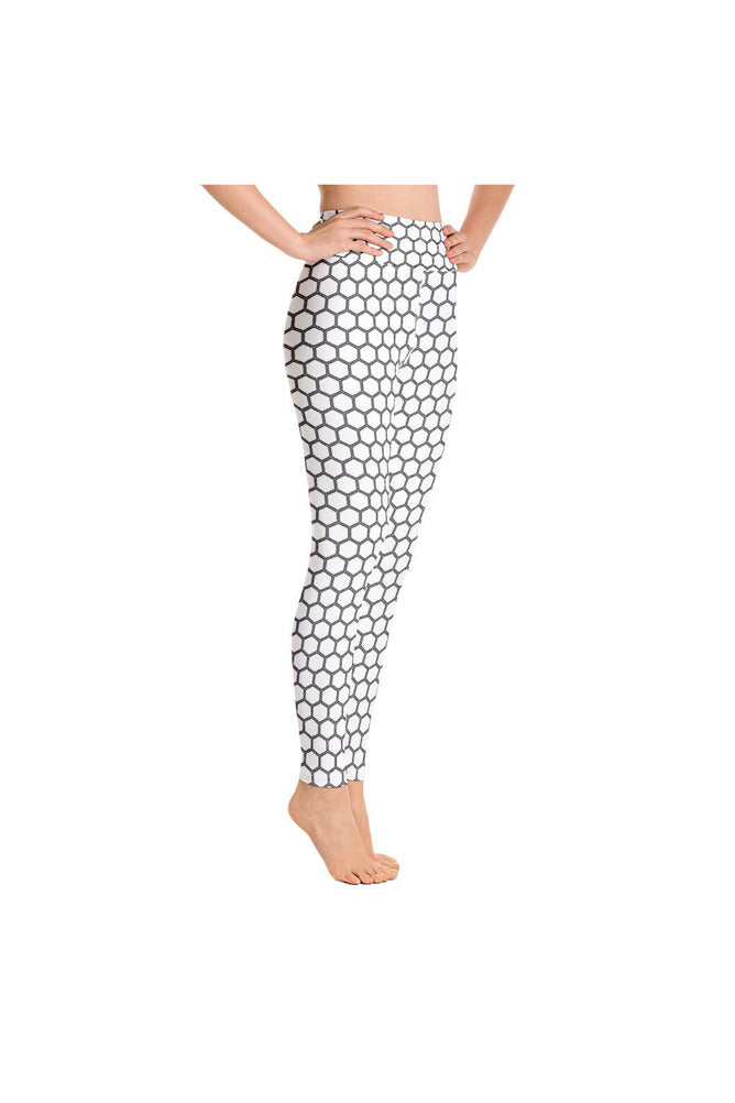 White Honeycomb Yoga Leggings - Objet D'Art