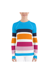 Striped Women's Rash Guard - Objet D'Art