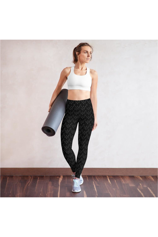 Caffeine Beans and Molecules Yoga Leggings - Objet D'Art