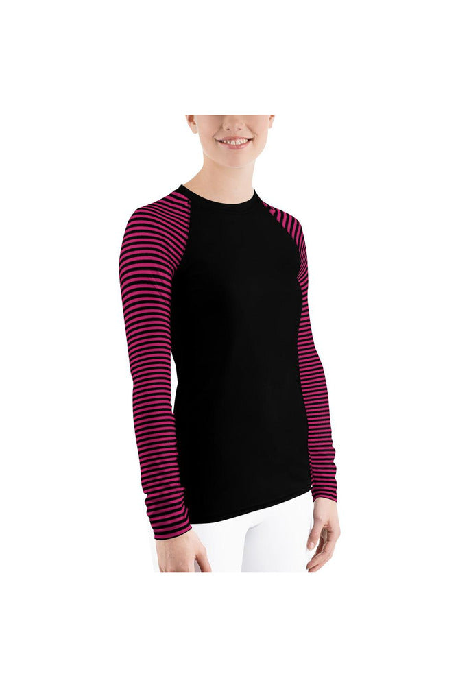 Striped Women's Rash Guard - Objet D'Art