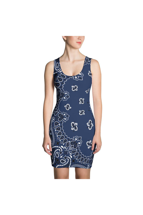 Blue Bandanna Sublimation Cut & Sew Dress - Objet D'Art