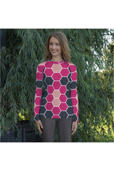 Pink Honeycomb Women's Rash Guard - Objet D'Art