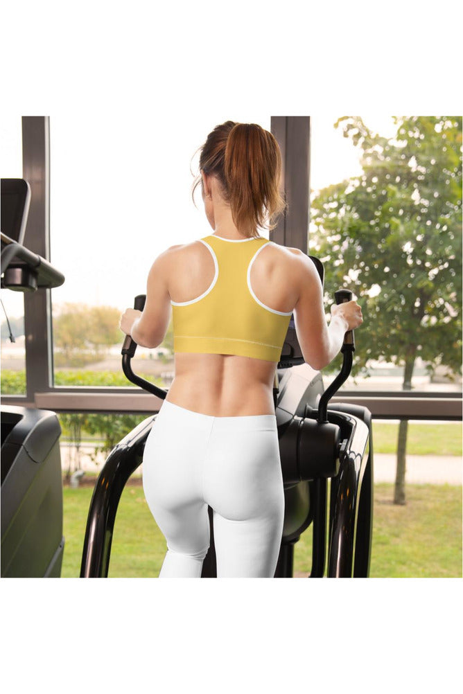 Light Mustard Padded Sports Bra - Objet D'Art