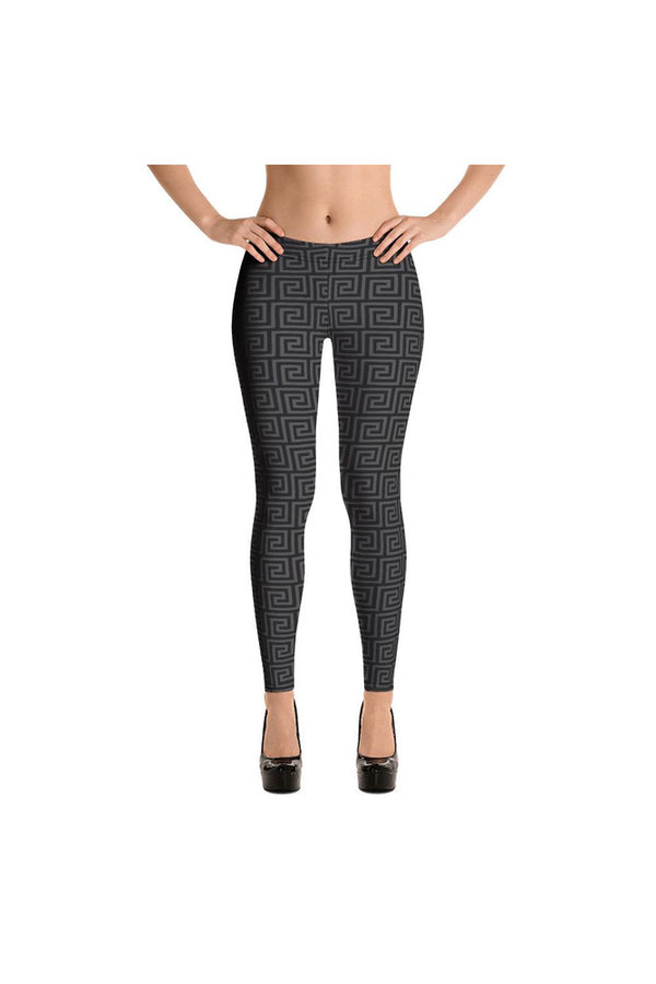 Subdued Greek Key Leggings - Objet D'Art