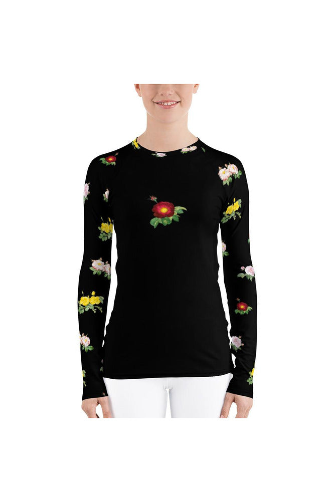 Floral Women's Rash Guard - Objet D'Art