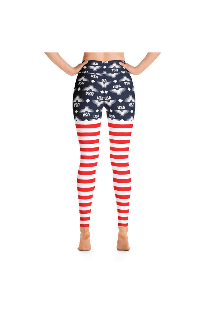 USA Eagle Stripes Yoga Leggings - Objet D'Art