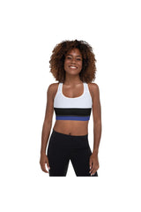 Bold Blue & Black Padded Sports Bra - Objet D'Art