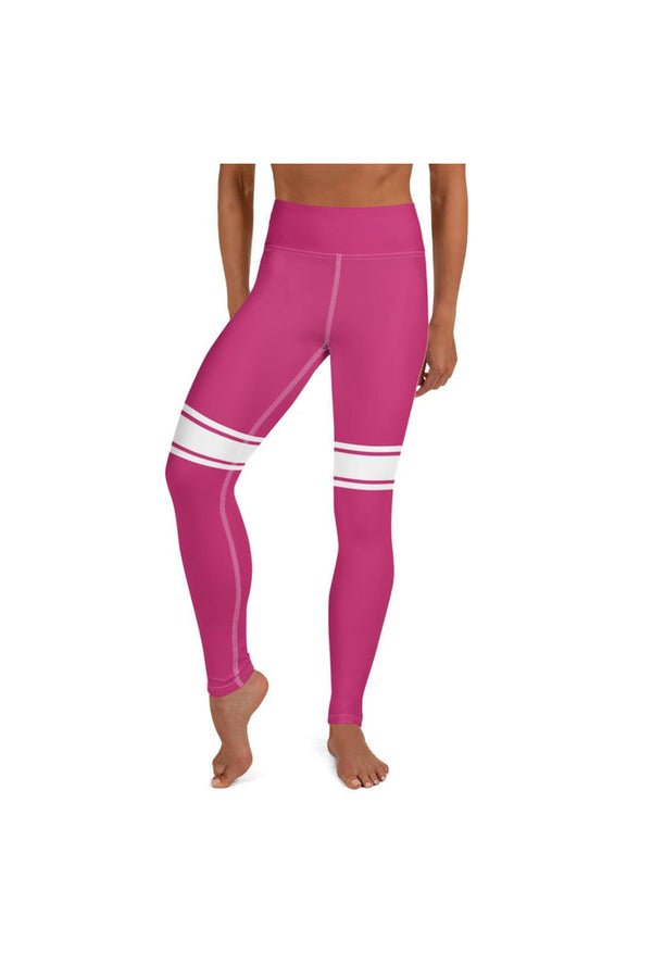 Peacock Pink Sporty Yoga Leggings - Objet D'Art