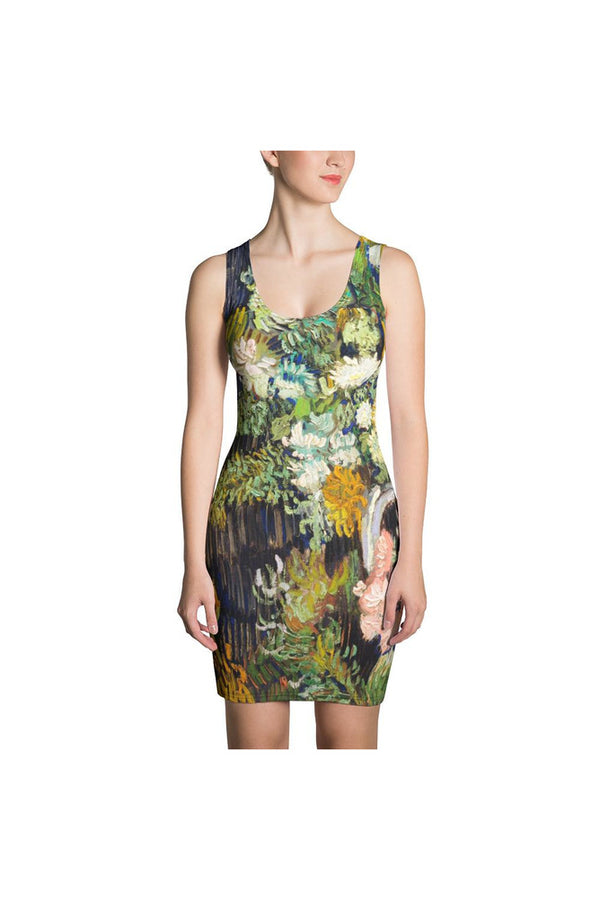 Bouquet of Flowers in a Vase by Vincent Van Gogh Sublimation Cut & Sew Dress - Objet D'Art