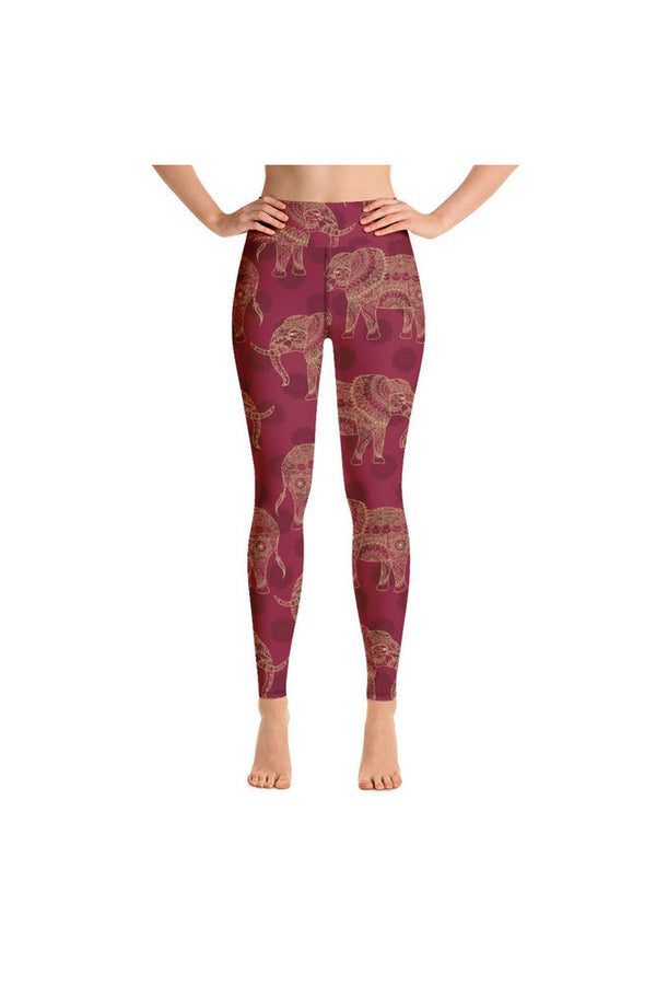 Elephants and Mandalas Yoga Leggings - Objet D'Art