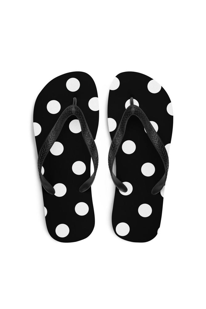 Black and White Polka dots Flip-Flops - Objet D'Art