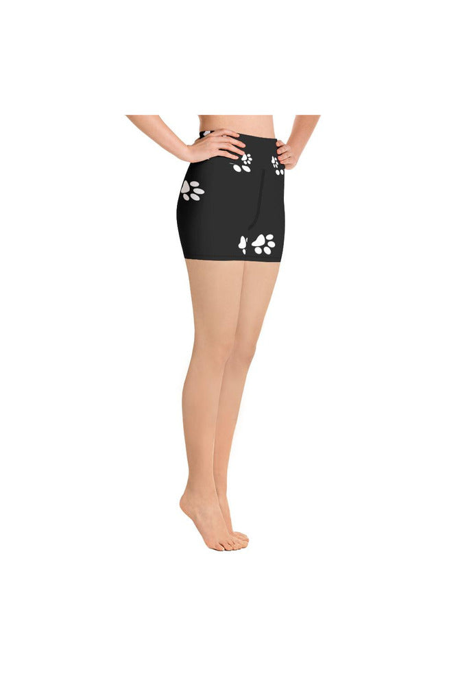 Paw Print Yoga Shorts - Objet D'Art