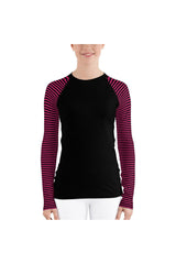 Striped Women's Rash Guard - Objet D'Art